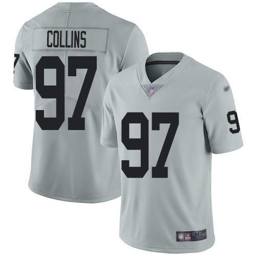 Nike Las Vegas Raiders #97 Maliek Collins Silver Stitched NFL Limited Inverted Legend Jersey