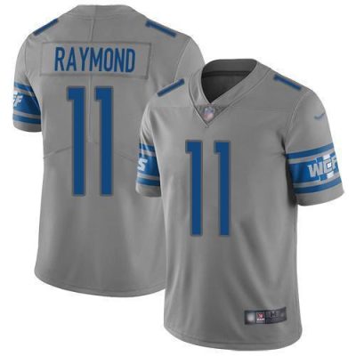 Nike Lions #11 Kalif Raymond Gray Stitched NFL Limited Inverted Legend Jersey