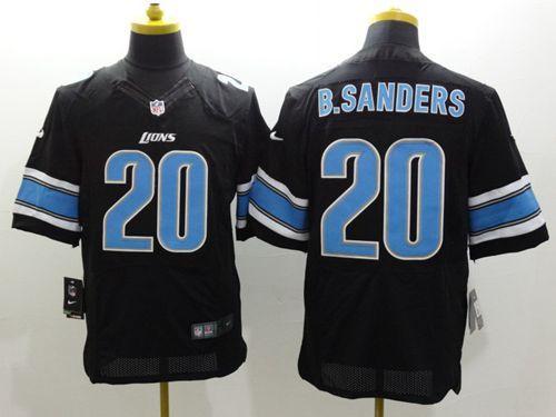 Nike Lions #20 Barry Sanders Black Alternate Stitched NFL Elite Jersey