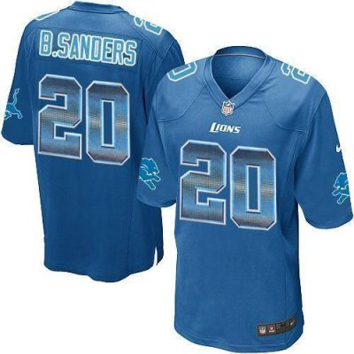 Nike Lions #20 Barry Sanders Blue Team Color Stitched NFL Limited Strobe Jersey