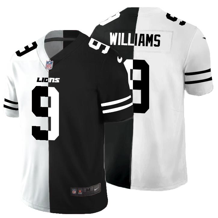 Nike Lions #9 Jameson Williams Black V White Peace Split Nike Vapor Untouchable Limited NFL Jersey