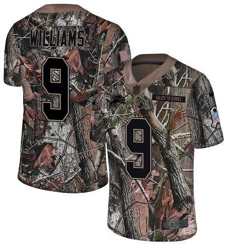 Nike Lions #9 Jameson Williams Camo Stitched NFL Limited Rush Realtree Jersey