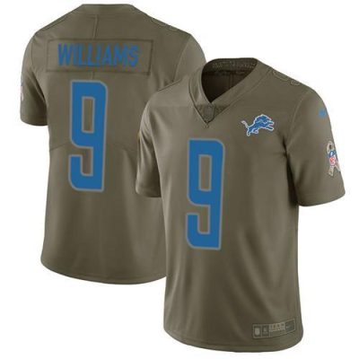 Nike Lions #9 Jameson Williams Olive Stitched NFL Limited 2017 Salute To Service Jersey
