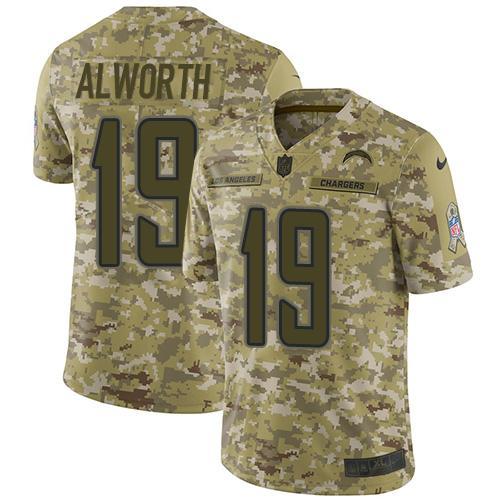 Nike Los Angeles Chargers #19 Lance Alworth Camo Stitched NFL Limited 2018 Salute To Service Jersey