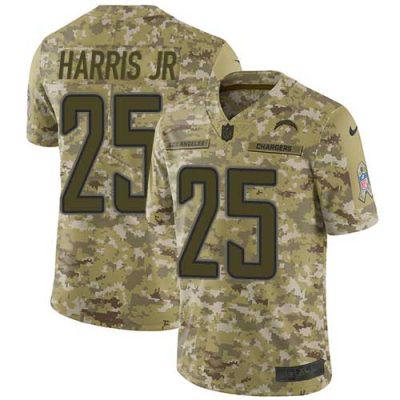 Nike Los Angeles Chargers #25 Chris Harris Jr Camo Stitched NFL Limited 2018 Salute To Service Jersey