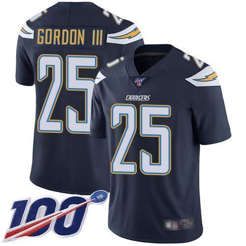 Nike Los Angeles Chargers #25 Melvin Gordon III Navy Blue Team Color Stitched NFL 100th Season Vapor Limited Jersey