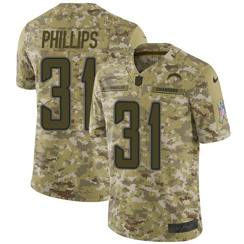 Nike Los Angeles Chargers #31 Adrian Phillips Camo Stitched NFL Limited 2018 Salute To Service Jersey