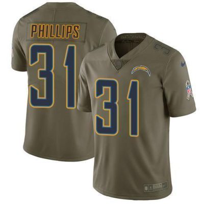 Nike Los Angeles Chargers #31 Adrian Phillips Olive Stitched NFL Limited 2017 Salute To Service Jersey
