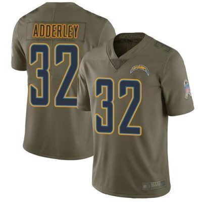 Nike Los Angeles Chargers #32 Nasir Adderley Olive Stitched NFL Limited 2017 Salute To Service Jersey