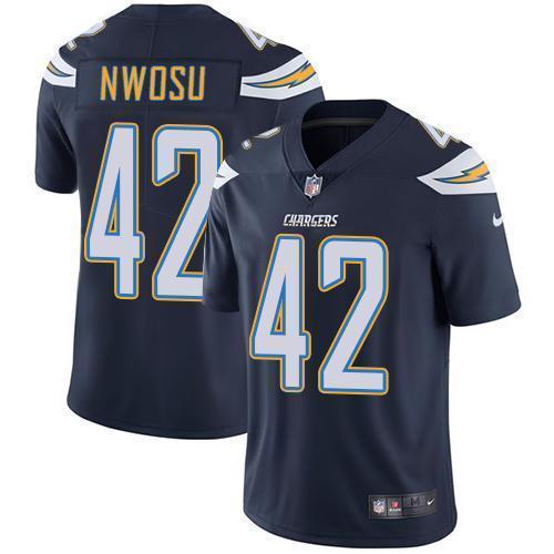 Nike Los Angeles Chargers #42 Uchenna Nwosu Navy Blue Team Color Stitched NFL Vapor Untouchable Limited Jersey