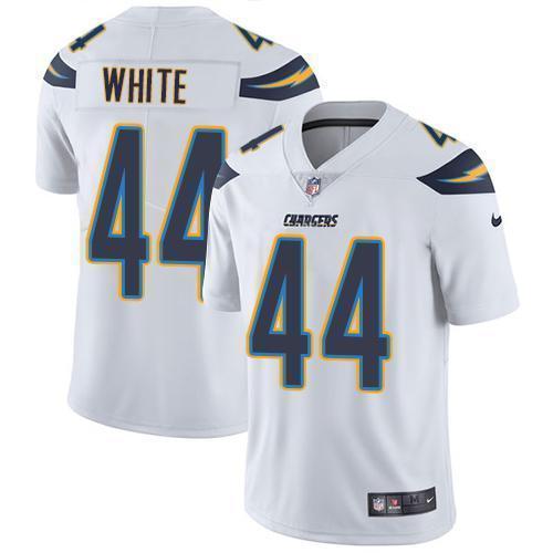 Nike Los Angeles Chargers #44 Kyzir White White Stitched NFL Vapor Untouchable Limited Jersey