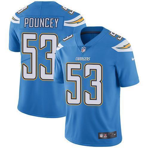 Nike Los Angeles Chargers #53 Mike Pouncey Electric Blue Alternate Stitched NFL Vapor Untouchable Limited Jersey