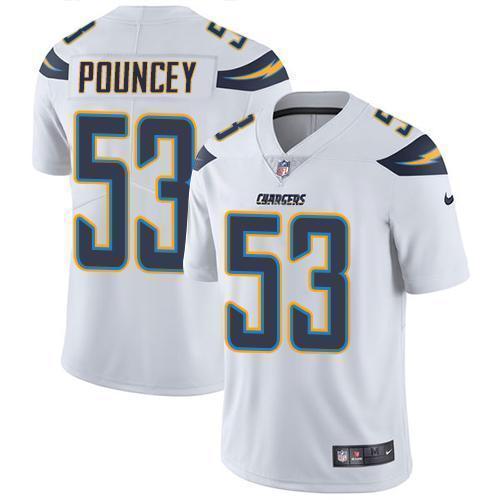 Nike Los Angeles Chargers #53 Mike Pouncey White Stitched NFL Vapor Untouchable Limited Jersey