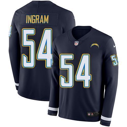Nike Los Angeles Chargers #54 Melvin Ingram Navy Blue Team Color Stitched NFL Limited Therma Long Sleeve Jersey