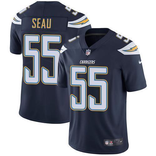 Nike Los Angeles Chargers #55 Junior Seau Navy Blue Team Color Stitched NFL Vapor Untouchable Limited Jersey
