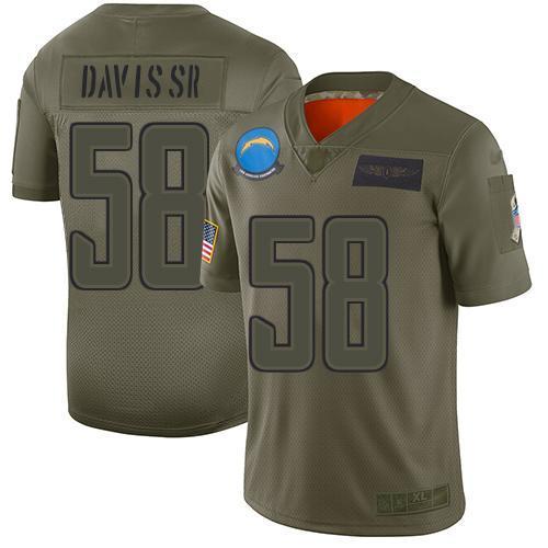 Nike Los Angeles Chargers #58 Thomas Davis Sr Camo Stitched NFL Limited 2019 Salute To Service Jersey