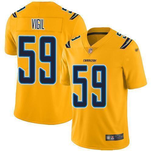 Nike Los Angeles Chargers #59 Nick Vigil Gold Stitched NFL Limited Inverted Legend Jersey