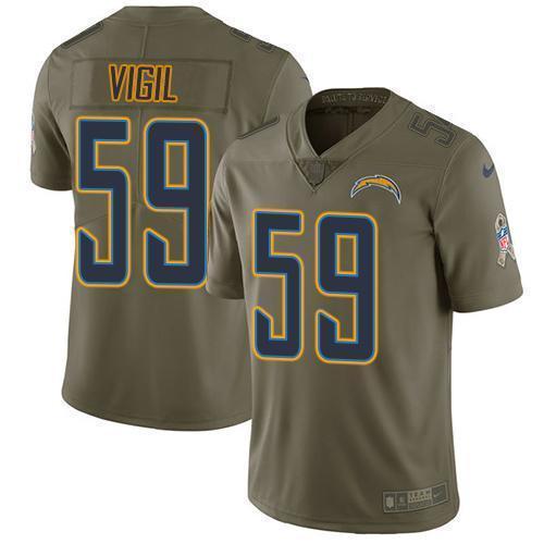 Nike Los Angeles Chargers #59 Nick Vigil Olive Stitched NFL Limited 2017 Salute To Service Jersey