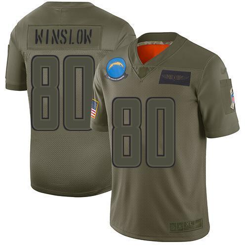 Nike Los Angeles Chargers #80 Kellen Winslow Camo Stitched NFL Limited 2019 Salute To Service Jersey
