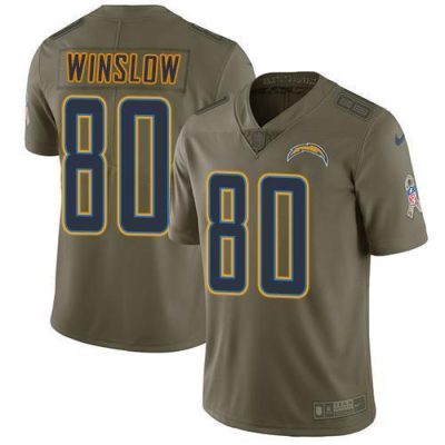 Nike Los Angeles Chargers #80 Kellen Winslow Olive Stitched NFL Limited 2017 Salute to Service Jersey