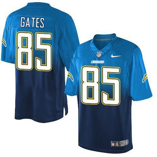 Nike Los Angeles Chargers #85 Antonio Gates Electric Blue/Navy Blue Stitched NFL Elite Fadeaway Fashion Jersey