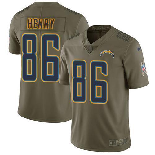 Nike Los Angeles Chargers #86 Hunter Henry Olive Stitched NFL Limited 2017 Salute to Service Jersey