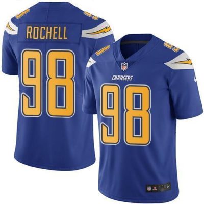 Nike Los Angeles Chargers #98 Isaac Rochell Electric Blue Stitched NFL Limited Rush Jersey