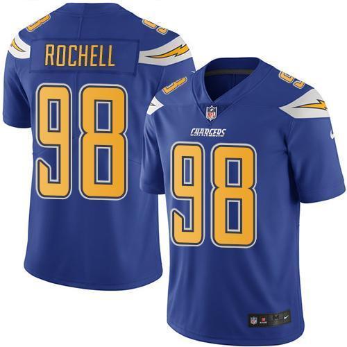 Nike Los Angeles Chargers #98 Isaac Rochell Electric Blue Stitched NFL Limited Rush Jersey