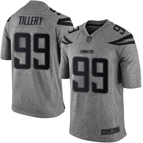 Nike Los Angeles Chargers #99 Jerry Tillery Gray Stitched NFL Limited Gridiron Gray Jersey