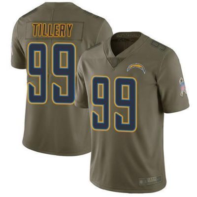 Nike Los Angeles Chargers #99 Jerry Tillery Olive Stitched NFL Limited 2017 Salute to Service Jersey
