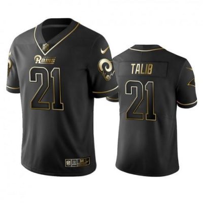 Nike Los Angeles Rams #21 Aqib Talib Black Golden Limited Edition Stitched NFL Jersey