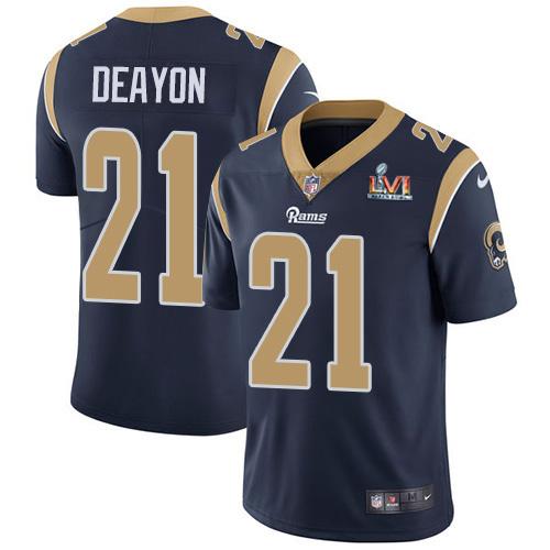 Nike Los Angeles Rams #21 Donte Deayon Navy Blue Team Color Super Bowl LVI Patch Stitched NFL Vapor Untouchable Limited Jersey