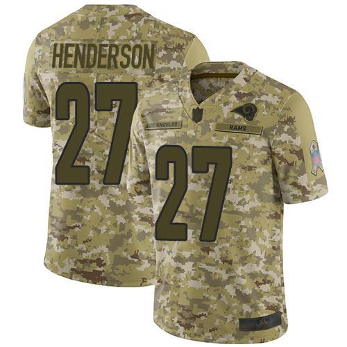Nike Los Angeles Rams #27 Darrell Henderson Camo Stitched NFL Limited 2018 Salute To Service Jersey