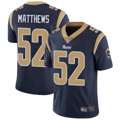 Nike Los Angeles Rams #52 Clay Matthews Navy Blue Team Color Stitched NFL Vapor Untouchable Limited Jersey