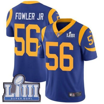 Nike Los Angeles Rams #56 Dante Fowler Jr Royal Blue Alternate Super Bowl LIII Bound Stitched NFL Vapor Untouchable Limited Jersey