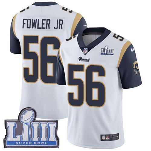 Nike Los Angeles Rams #56 Dante Fowler Jr White Super Bowl LIII Bound Stitched NFL Vapor Untouchable Limited Jersey