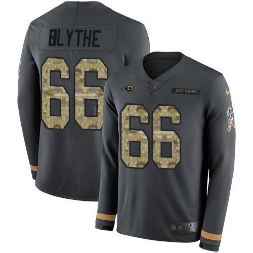 Nike Los Angeles Rams #66 Austin Blythe Anthracite Salute to Service Stitched NFL Limited Therma Long Sleeve Jersey