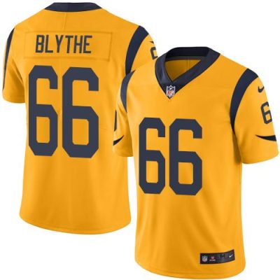 Nike Los Angeles Rams #66 Austin Blythe Gold Stitched NFL Limited Rush Jersey