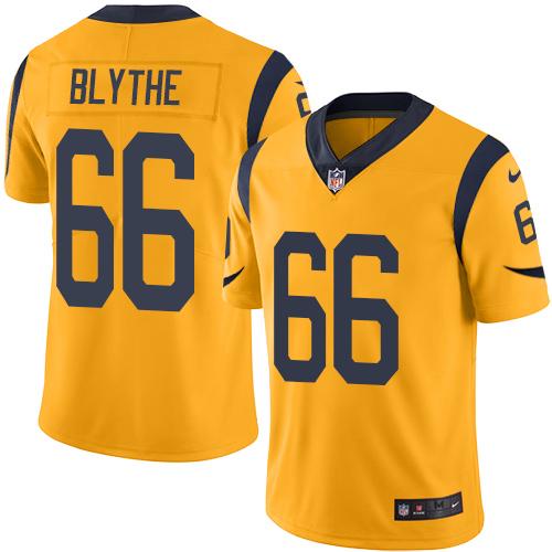 Nike Los Angeles Rams #66 Austin Blythe Gold Stitched NFL Limited Rush Jersey
