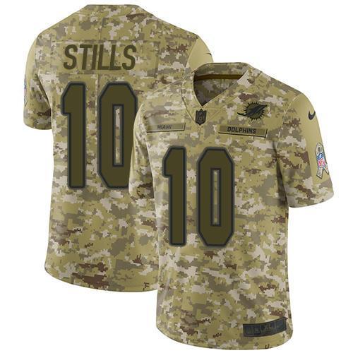 Nike Miami Dolphins #10 Kenny Stills Camo Stitched NFL Limited 2018 Salute To Service Jersey