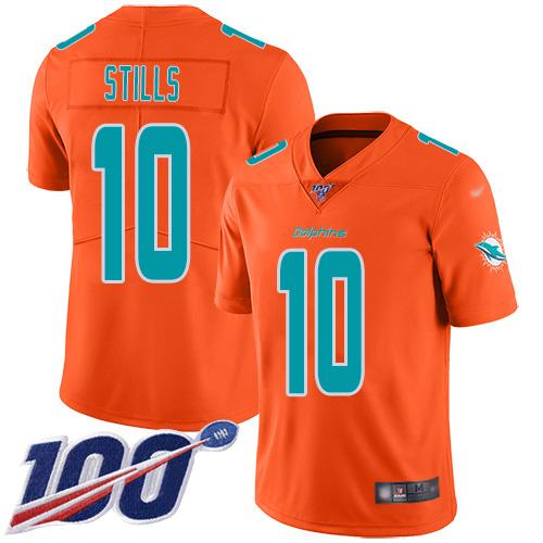 Nike Miami Dolphins #10 Kenny Stills Orange Stitched NFL Limited Inverted Legend 100th Season Jersey