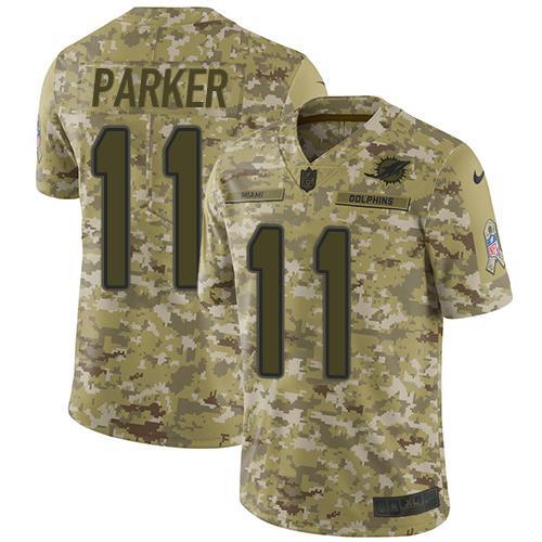 Nike Miami Dolphins #11 DeVante Parker Camo Stitched NFL Limited 2018 Salute To Service Jersey