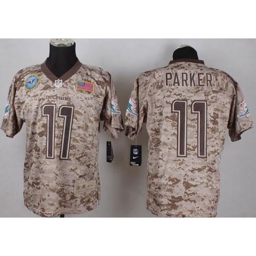 Nike Miami Dolphins #11 DeVante Parker Camo Stitched NFL New Elite USMC Jersey