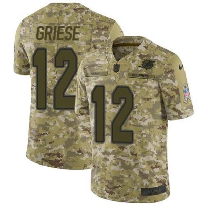Nike Miami Dolphins #12 Bob Griese Camo Stitched NFL Limited 2018 Salute To Service Jersey