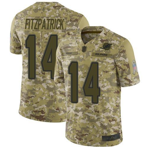 Nike Miami Dolphins #14 Ryan Fitzpatrick Camo Stitched NFL Limited 2018 Salute To Service Jersey