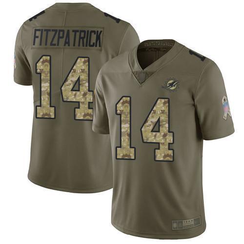 Nike Miami Dolphins #14 Ryan Fitzpatrick Olive/Camo Stitched NFL Limited 2017 Salute To Service Jersey