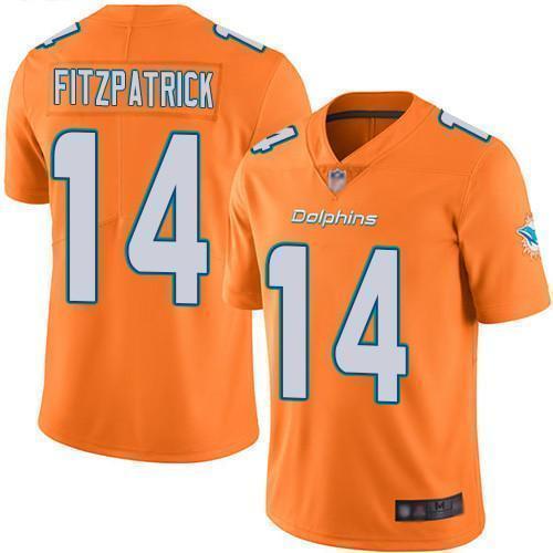 Nike Miami Dolphins #14 Ryan Fitzpatrick Orange Stitched NFL Limited Rush Jersey