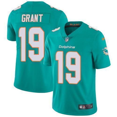 Nike Miami Dolphins #19 Jakeem Grant Aqua Green Team Color Stitched NFL Vapor Untouchable Limited Jersey
