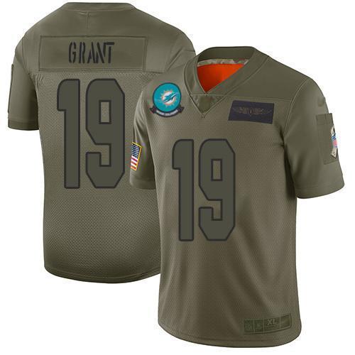 Nike Miami Dolphins #19 Jakeem Grant Camo Stitched NFL Limited 2019 Salute To Service Jersey