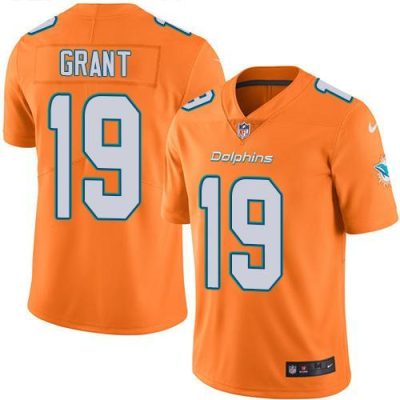 Nike Miami Dolphins #19 Jakeem Grant Orange Stitched NFL Limited Rush Jersey